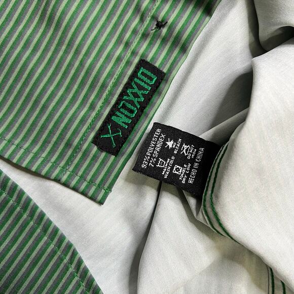 Dixxon The Benny Triple Stripe Green Short Sleeve Shirt Size L Button Up - Picture 4 of 9